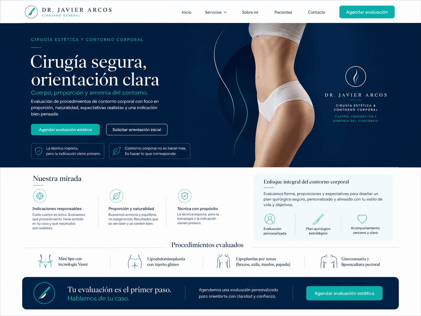 Referencia visual de cirugía estética y contorno corporal